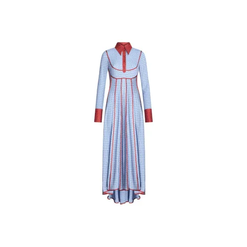 ETRO Синий Женские Длинные Платья с Рукавами