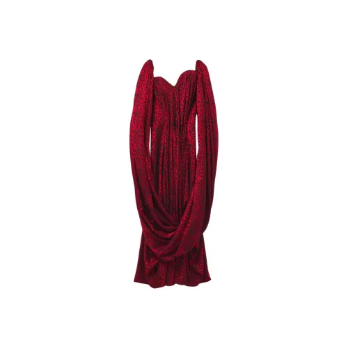Alexander McQueen Red Женские Длинные Рукава Платья