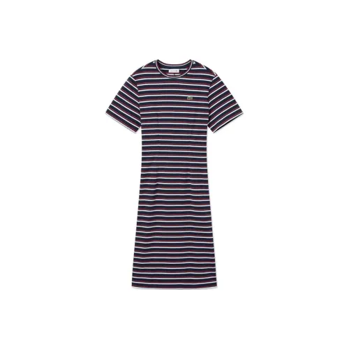 lacoste FZI/Красно-белый/Темно-синий Женские Короткие Платья с Рукавами