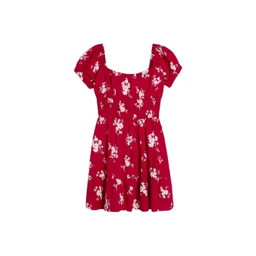 Hollister Короткий рукав Платье Женское Красное