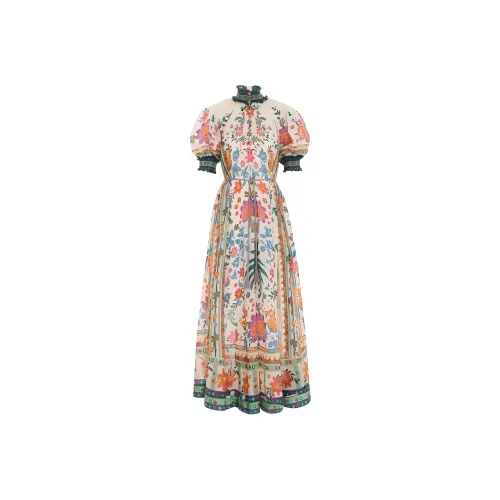 Zimmermann Многоцветные Женские Короткие Платья с Рукавами