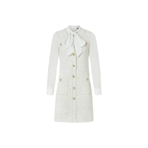 Karl Lagerfeld Длинное платье с длинными рукавами женское белое