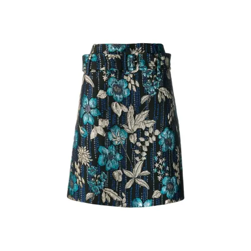 PRADA Синие Женские Повседневные Короткие Юбки