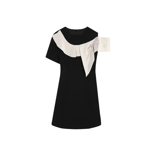 COVT Короткий рукав Платье Женское Черное