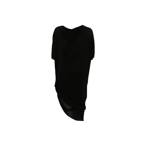 RICK OWENS Black Женские Короткие Платья с Рукавами