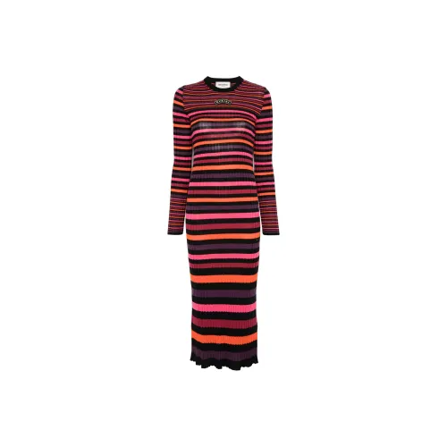 Sonia Rykiel Многоцветные Женские Длинные Платья с Рукавами