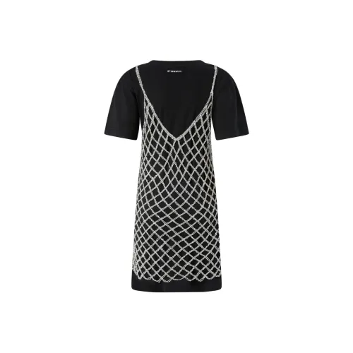 PINKO Черное Женское Короткое Платье с Рукавами