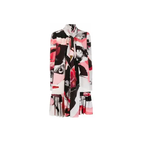 Alexander McQueen Многоцветные Женские Длинные Платья с Длинными Рукавами