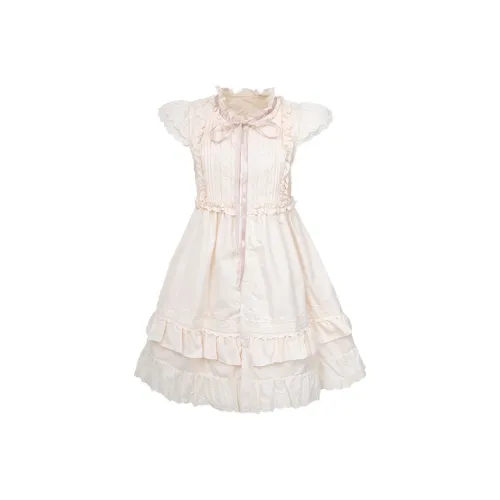 Seeeemi Короткий рукав Платье Женское Светло-розовое