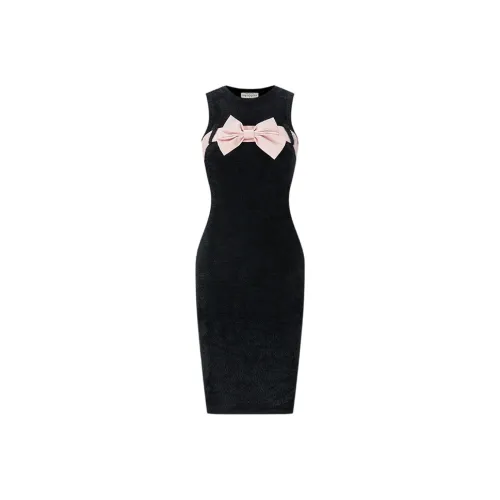 Girly Fancy Club Без рукавов Платье Женское Черное