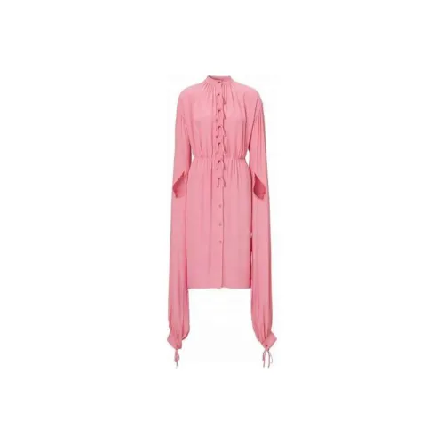 Burberry Длинное платье с длинными рукавами женское розовое