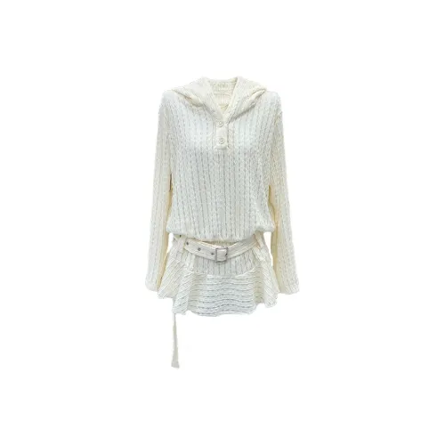 XIAOJUCHUANLI Длинное платье с длинными рукавами женское белое