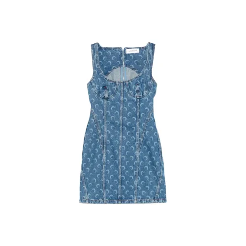 Marine Serre SS25 Slip Платье Женское Индиго