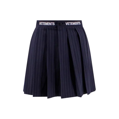Vetements Морской синий Женские Повседневные короткие юбки