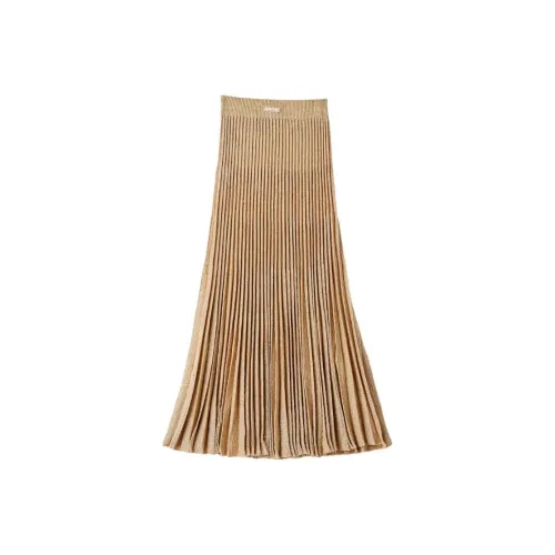 MIU MIU Повседневный Длинный Юбка Женские Золото