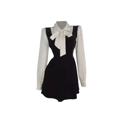 Incolore Длинное платье с длинными рукавами женское черное