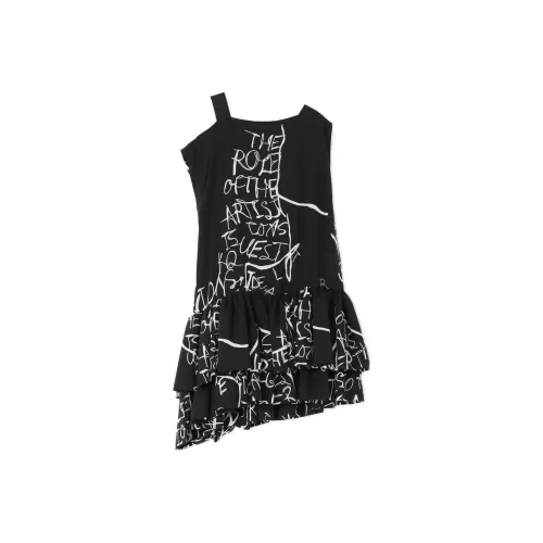 Yohji Yamamoto Черные Женские Платья без Рукавов