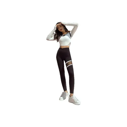 GIDI BOHO Кремово-белый/Звездный черный Женские фитнес-комплекты