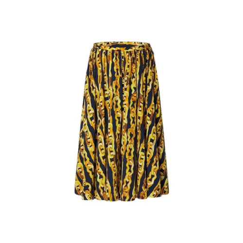 LOUIS VUITTON Желтые Женские Повседневные Длинные Юбки
