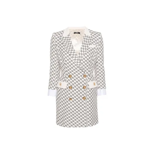 Elisabetta Franchi SS24 Длинное платье с длинными рукавами женское сливовый цвет