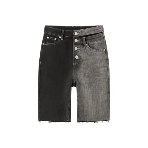 CHUU Черно-серые Женские Джинсовые Шорты