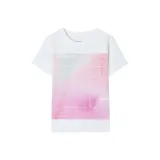 Белый подкладочная ткань с розовой рамкой