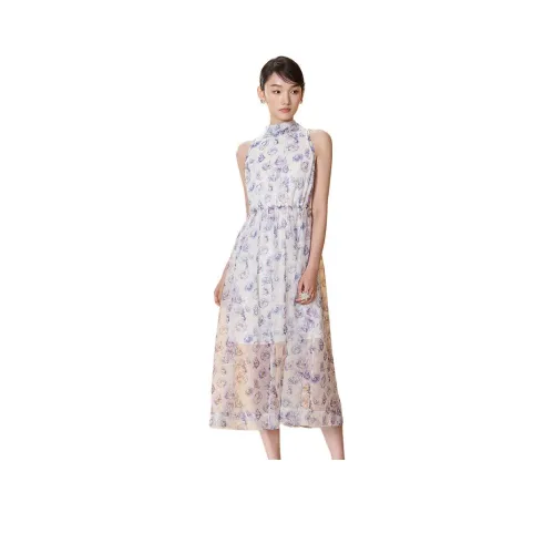 Caroline Без рукавов Платье Женское Фиолетовое Цветочное