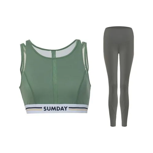 Sumday Athletics Авокадо-зеленый + Серый Женские Повседневные костюмы