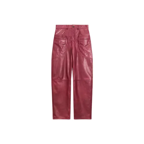 ISABEL MARANT Ягода Женские Кожаные Брюки