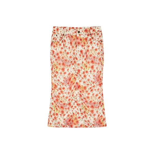 UOOYAA Принт Женские Повседневные Длинные Юбки