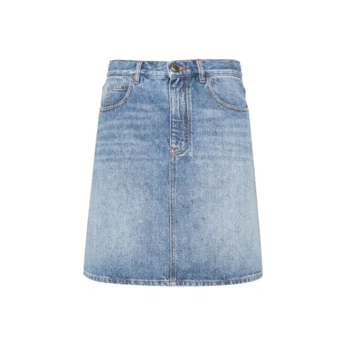 Chloe SS24 Джинсовые короткие юбки Женские Розово-синие