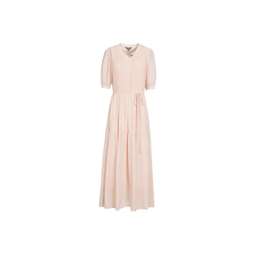 MeetMetro Короткий рукав Платье Женское Светло-розовое