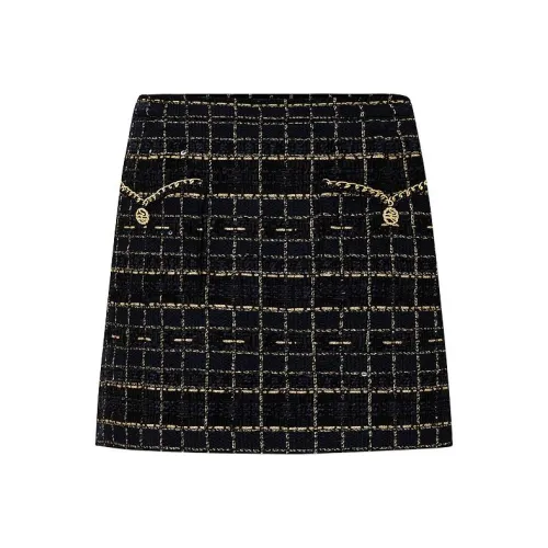 KARL LAGERFELD Повседневные короткие юбки Женские Черный Золотой
