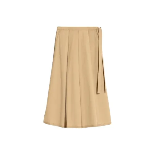 WEEKEND MaxMara Donata Коллекция Хлопковый поплин Юбка Повседневная Длинная Юбка Женская Желтая