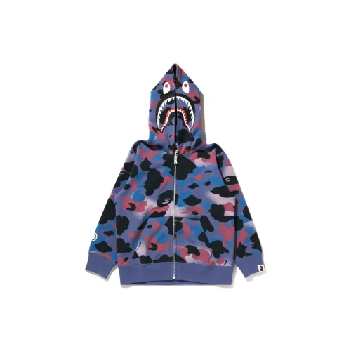 A BATHING APE BAPE совместный бренд FW22 Сетка CAMO Акула Ночной свет Молния Толстовка Толстовка Детский Синий