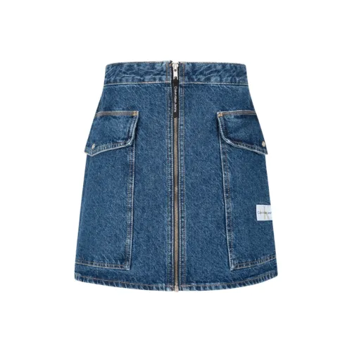 Calvin Klein Джинсовый синий Женские Джинсовые Короткие Юбки