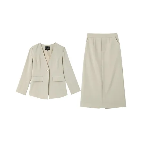 OUNIXUE Комплект с юбкой Женские Хаки Серый