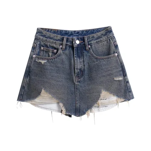 Ran and pure Винтажные синие женские джинсовые шорты