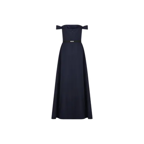 DIOR Без рукавов Платье Женское Морской синий