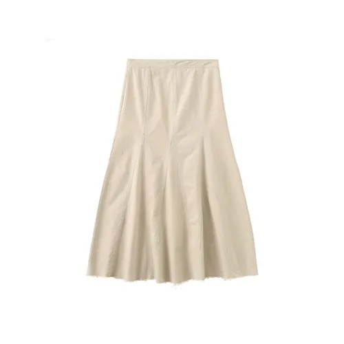 Cubic Бежевые Женские Повседневные Длинные Юбки