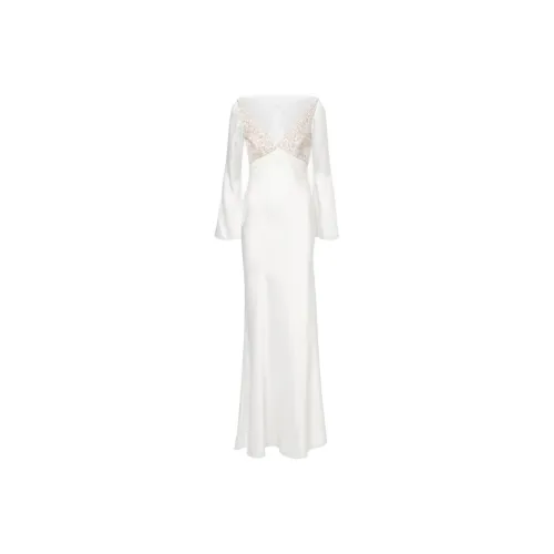 Self Портрет Длинный С рукавами Платье Женское Белое