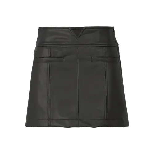 ISSEY MIYAKE Кожаные короткие юбки Женские Черный