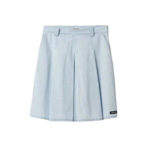MIU MIU Повседневные короткие юбки женские светло-синие