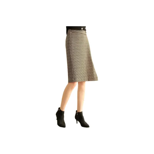 Emodues Повседневный Длинный Юбка Женские Кофе