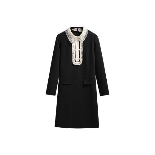 Silky Queen Длинное платье с длинными рукавами женское черное