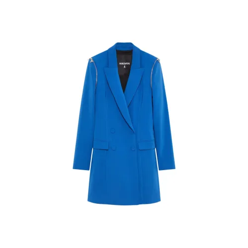 Patrizia Pepe Длинное платье с длинными рукавами женское синее