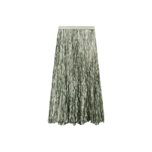 THE SEA LIFE Повседневный Длинный Юбка Женская Сияющий Зеленый