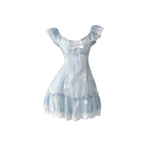 SECFLY OFFICIAL Slip Платье Женское Светло-Синий