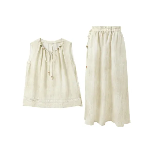 3COLOUR Повседневный костюм женский зеленый бежевый