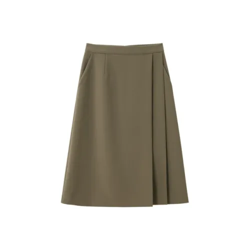 OVV SS23 Повседневный Длинный Юбка Женские Хаки Зеленый
